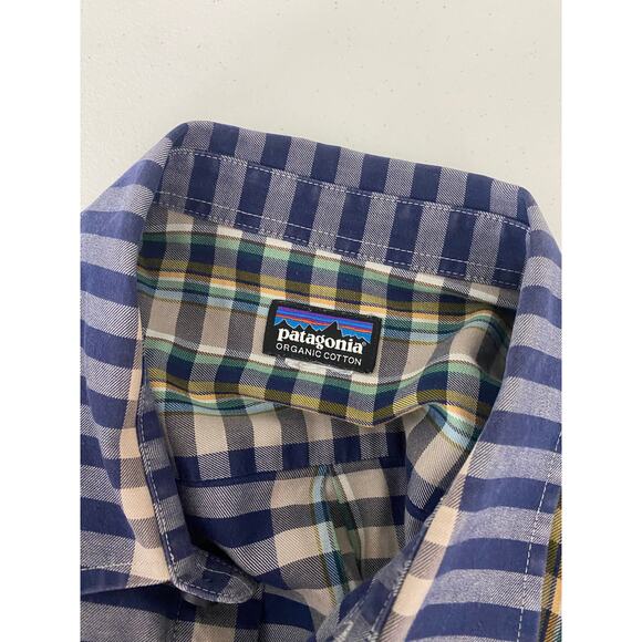VTG Men Patagonia Organic Cotton colorblock plaid button up shirt, M - Picture 4 of 4